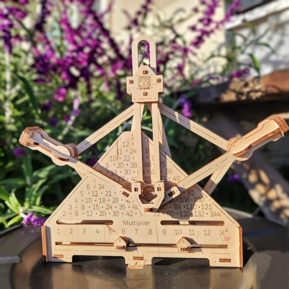 UGEARS STEM Lab 3D Multiplier Fidget Toy Calculator Wooden Ukrainian Ukraine
